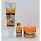 SET DE 3 PIEZAS HIDRATANTE VITAMINA C Y ACIDO HIALURONICO ESPUMA FACIAL CON, ACEITE FACIAL MAS CREMA BLANQUEADORA